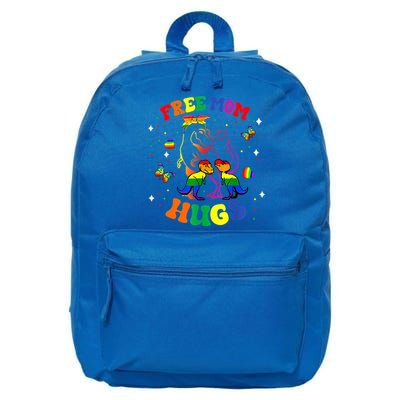 Free Mom Hugs Cute Dinosaur Lgbt Pride Funny Mothers Day Gift 16 in Basic Backpack