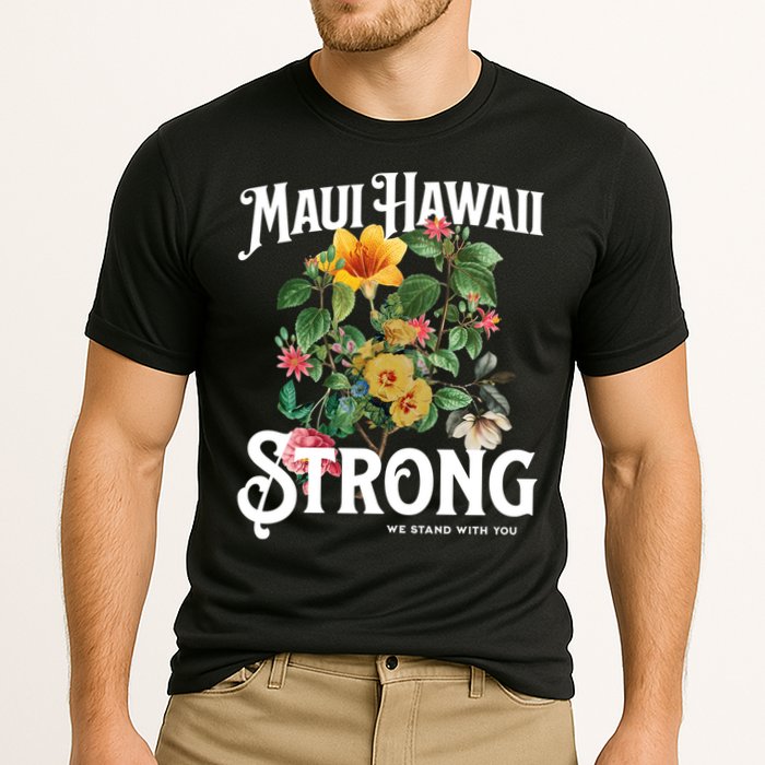 Floral Maui Hawaii Strong We Stand With Maui Cooling Performance Crew T-Shirt
