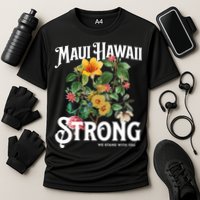Floral Maui Hawaii Strong We Stand With Maui Cooling Performance Crew T-Shirt