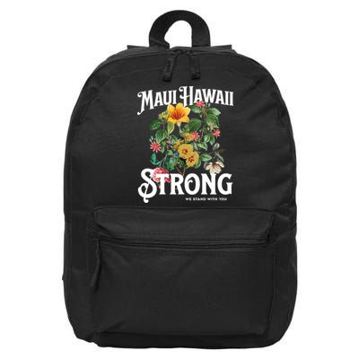 Floral Maui Hawaii Strong We Stand With Maui 16 in Basic Backpack