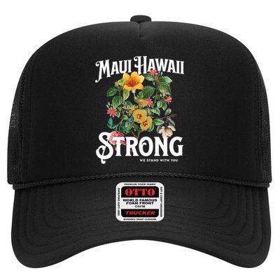 Floral Maui Hawaii Strong We Stand With Maui Trucker Hat