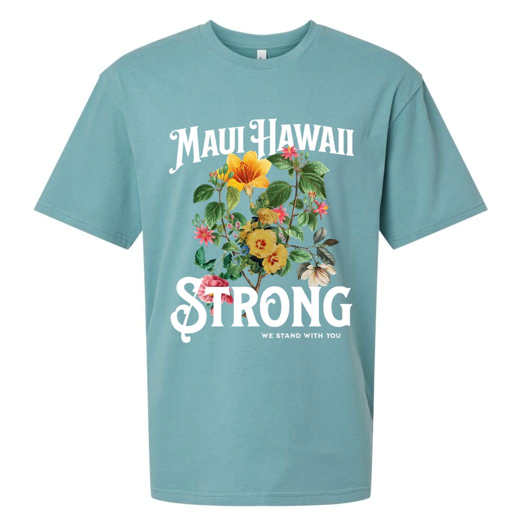 Floral Maui Hawaii Strong We Stand With Maui Sueded Cloud Jersey T-Shirt