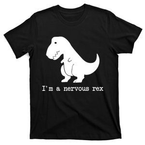 Funny Mental Health Awareness Trex Dinosaur With Anxiety T-Shirt