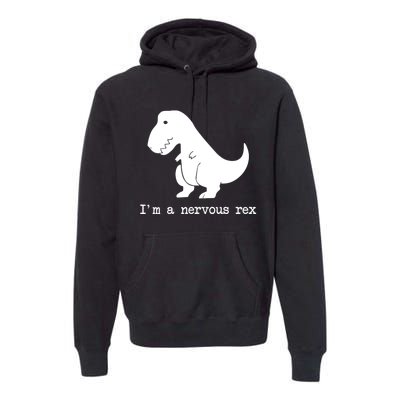 Funny Mental Health Awareness Trex Dinosaur With Anxiety Premium Hoodie