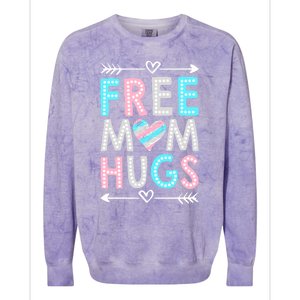 Free Mom Hugs Lgbt Pride Parades Rainbow Flag Gift Colorblast Crewneck Sweatshirt