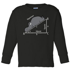 Funny Math Humor Hippotenuse Hypotenuse Funny Toddler Long Sleeve Shirt