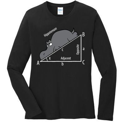 Funny Math Humor Hippotenuse Hypotenuse Funny Ladies Long Sleeve Shirt