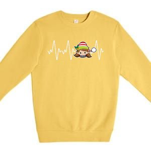 Family Matching Heartbeat Nurse Elf Holiday Christmas Gift Premium Crewneck Sweatshirt