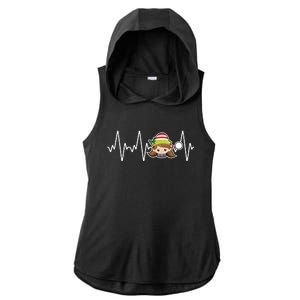 Family Matching Heartbeat Nurse Elf Holiday Christmas Gift Ladies PosiCharge Tri-Blend Wicking Draft Hoodie Tank