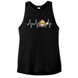 Family Matching Heartbeat Nurse Elf Holiday Christmas Gift Ladies PosiCharge Tri-Blend Wicking Tank