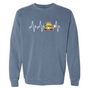 Family Matching Heartbeat Nurse Elf Holiday Christmas Gift Garment-Dyed Sweatshirt