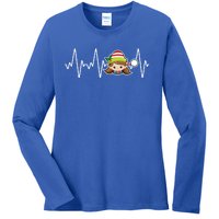 Family Matching Heartbeat Nurse Elf Holiday Christmas Gift Ladies Long Sleeve Shirt