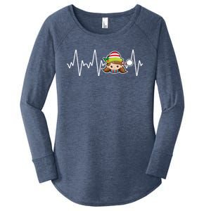 Family Matching Heartbeat Nurse Elf Holiday Christmas Gift Women's Perfect Tri Tunic Long Sleeve Shirt