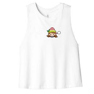 Family Matching Heartbeat Nurse Elf Holiday Christmas Gift Women's Racerback Cropped Tank