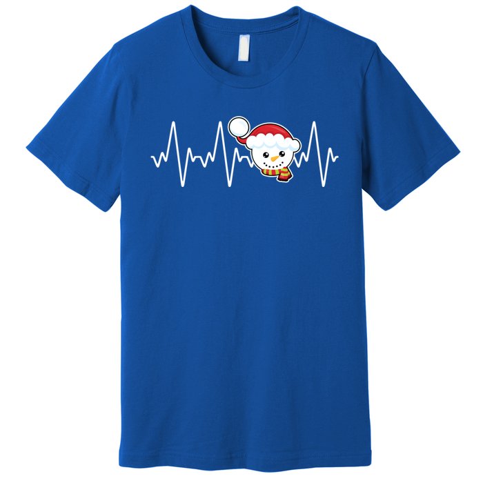 Family Matching Heartbeat Nurse Snow Holiday Christmas Great Gift Premium T-Shirt