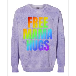 Free Mama Hugs Lgbt Pride Month Colorful Rainbow Lgbtq Mom Gift Colorblast Crewneck Sweatshirt