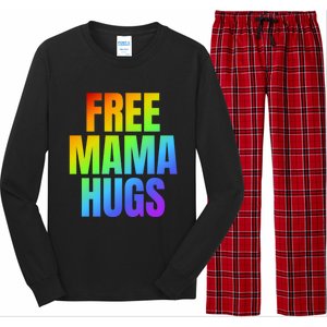 Free Mama Hugs Lgbt Pride Month Colorful Rainbow Lgbtq Mom Gift Long Sleeve Pajama Set