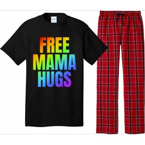 Free Mama Hugs Lgbt Pride Month Colorful Rainbow Lgbtq Mom Gift Pajama Set