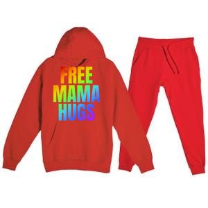 Free Mama Hugs Lgbt Pride Month Colorful Rainbow Lgbtq Mom Gift Premium Hooded Sweatsuit Set