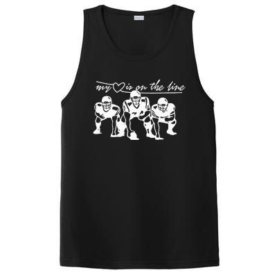 Football My Heart Is On The Line Offensive Lineman PosiCharge Competitor Tank