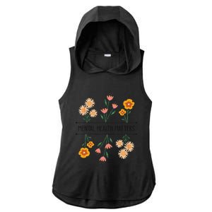 Floral Mental Health Adult and  Mental Health Awareness   Ladies PosiCharge Tri-Blend Wicking Draft Hoodie Tank