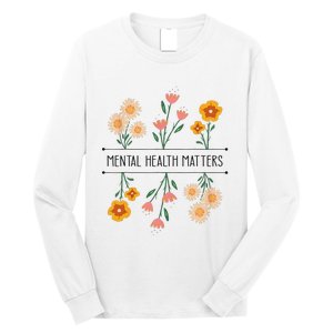 Floral Mental Health Adult and  Mental Health Awareness   Long Sleeve Shirt