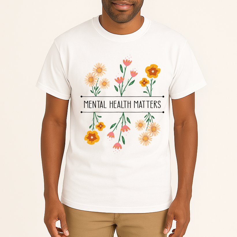 Floral Mental Health Adult and  Mental Health Awareness   Tall T-Shirt