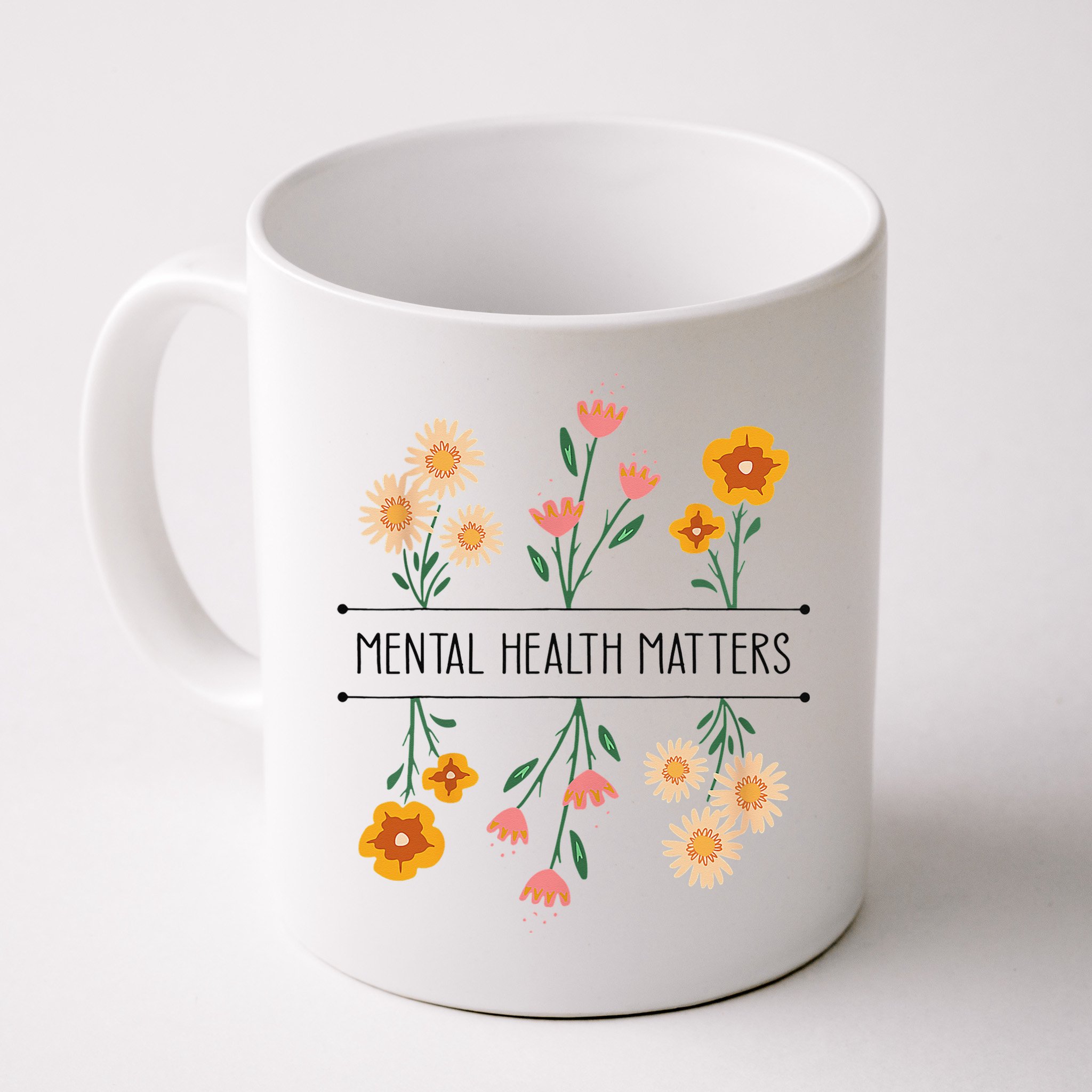 Floral Mental Health Adult and  Mental Health Awareness   Mug