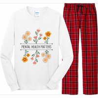 Floral Mental Health Adult and  Mental Health Awareness   Long Sleeve Pajama Set