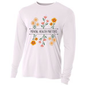 Floral Mental Health Adult and  Mental Health Awareness   Cooling Performance Long Sleeve Crew