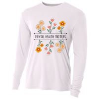 Floral Mental Health Adult and  Mental Health Awareness   Cooling Performance Long Sleeve Crew