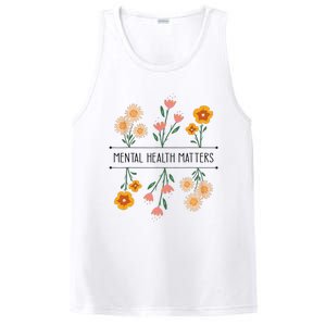 Floral Mental Health Adult and  Mental Health Awareness   PosiCharge Competitor Tank