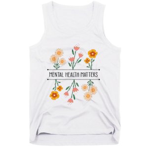 Floral Mental Health Adult and  Mental Health Awareness   Tank Top