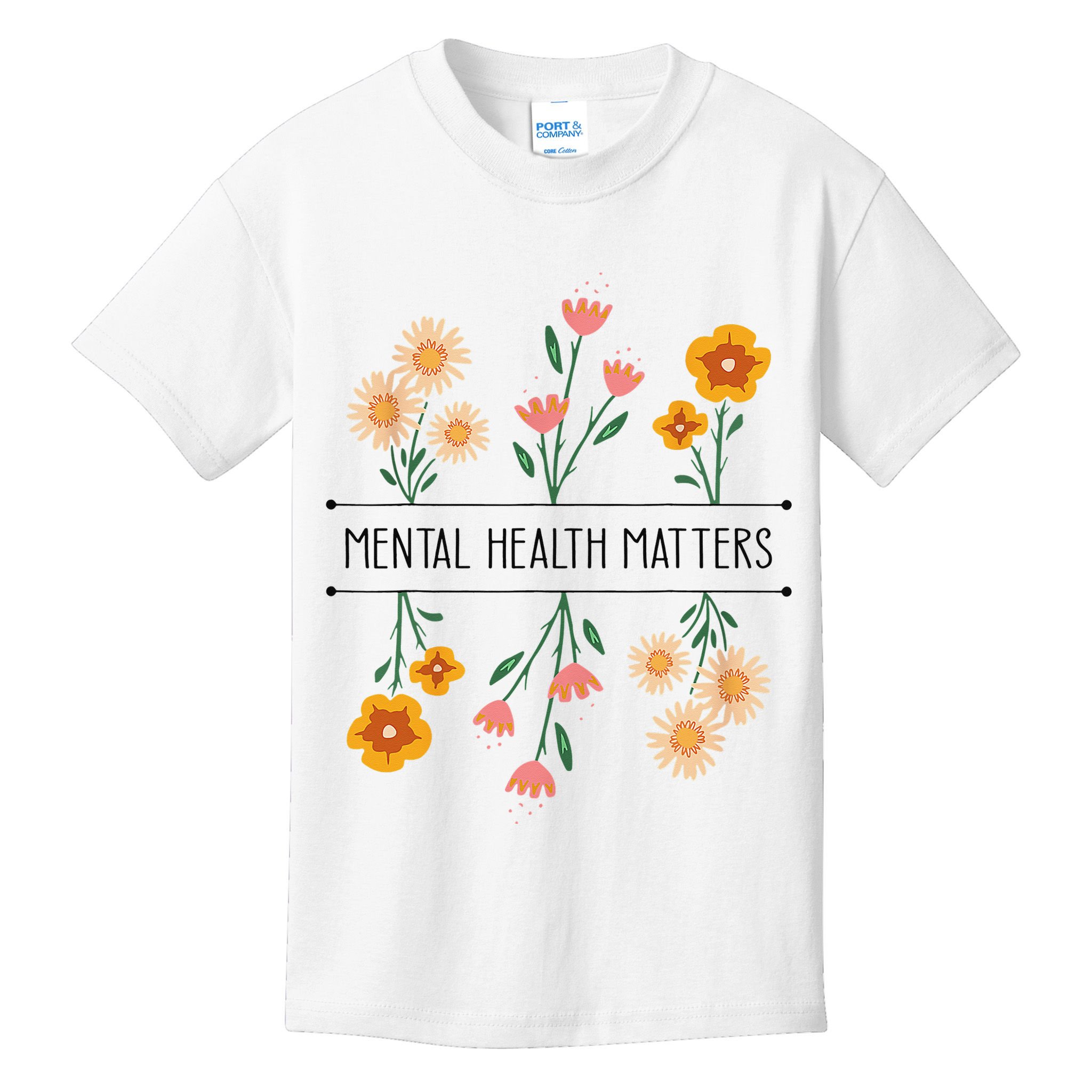 Floral Mental Health Adult and  Mental Health Awareness   Kids T-Shirt