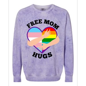 Free Mom Hugs Rainbow And Flag Heart Pride Lgbtq Great Gift Colorblast Crewneck Sweatshirt