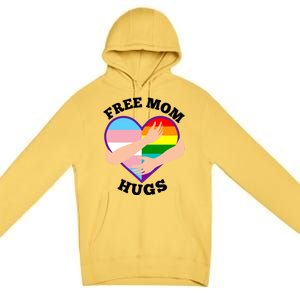 Free Mom Hugs Rainbow And Flag Heart Pride Lgbtq Great Gift Premium Pullover Hoodie