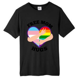 Free Mom Hugs Rainbow And Flag Heart Pride Lgbtq Great Gift Tall Fusion ChromaSoft Performance T-Shirt