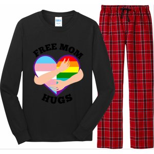 Free Mom Hugs Rainbow And Flag Heart Pride Lgbtq Great Gift Long Sleeve Pajama Set