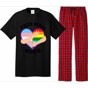 Free Mom Hugs Rainbow And Flag Heart Pride Lgbtq Great Gift Pajama Set