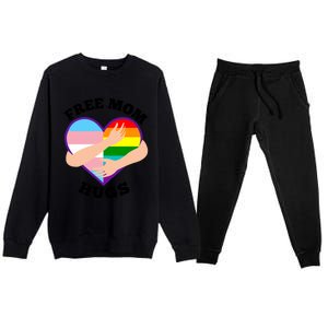 Free Mom Hugs Rainbow And Flag Heart Pride Lgbtq Great Gift Premium Crewneck Sweatsuit Set