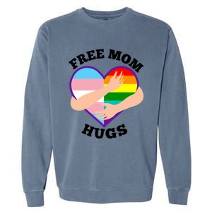 Free Mom Hugs Rainbow And Flag Heart Pride Lgbtq Great Gift Garment-Dyed Sweatshirt