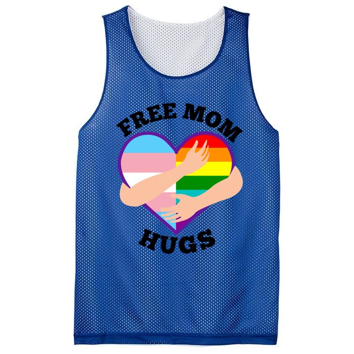 Free Mom Hugs Rainbow And Flag Heart Pride Lgbtq Great Gift Mesh Reversible Basketball Jersey Tank