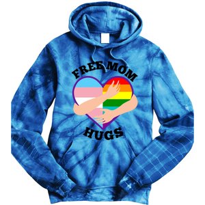 Free Mom Hugs Rainbow And Flag Heart Pride Lgbtq Great Gift Tie Dye Hoodie