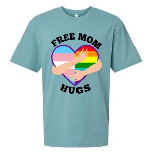 Free Mom Hugs Rainbow And Flag Heart Pride Lgbtq Great Gift Sueded Cloud Jersey T-Shirt