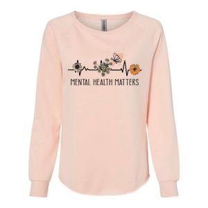 Floral Mental Health Adult and  Mental Health Awareness  Womens California Wash Sweatshirt