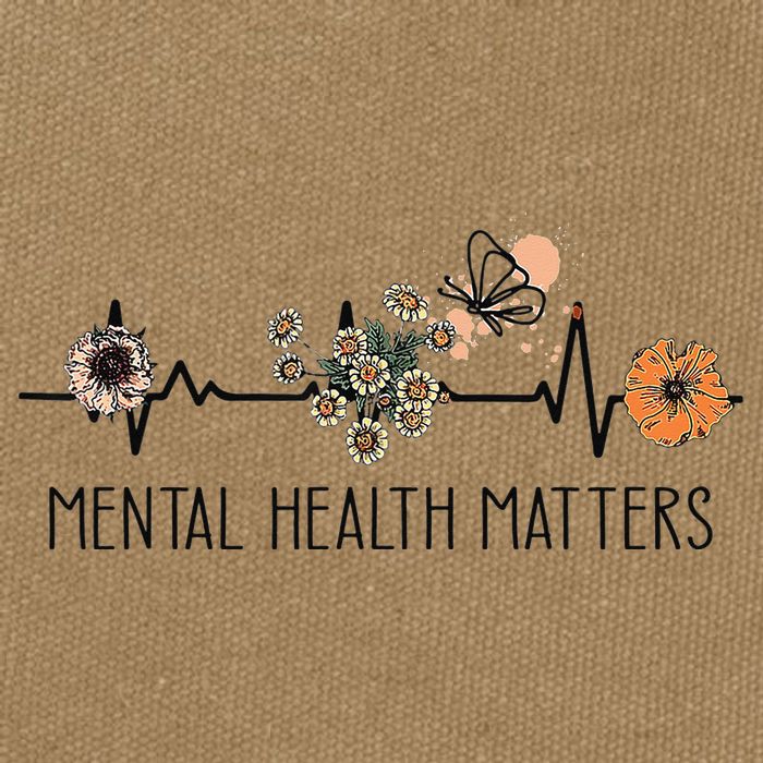 Floral Mental Health Adult and  Mental Health Awareness  Cotton Canvas Backpack