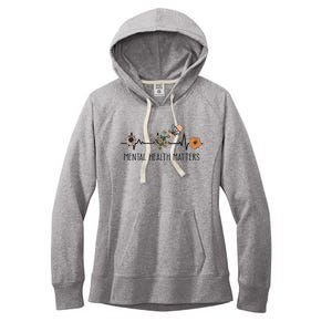 Floral Mental Health Adult and  Mental Health Awareness  Women's Fleece Hoodie