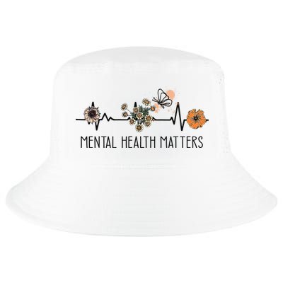 Floral Mental Health Adult and  Mental Health Awareness  Cool Comfort Performance Bucket Hat