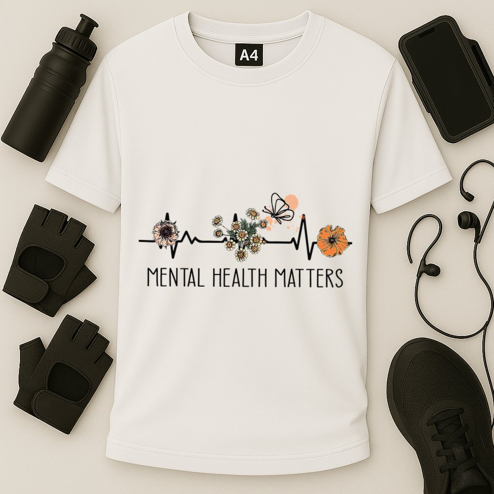 Floral Mental Health Adult and  Mental Health Awareness  Cooling Performance Crew T-Shirt