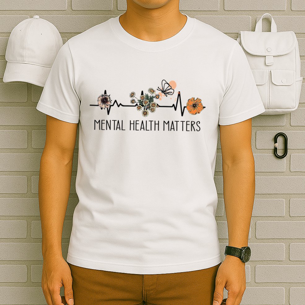 Floral Mental Health Adult and  Mental Health Awareness  T-Shirt